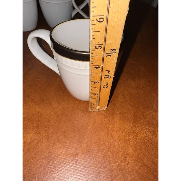 Set Of 5 Food  Everyday Latte Mugs With Black Trim - Picture 4 of 5